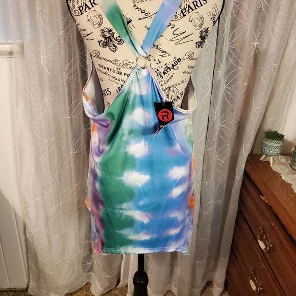 Rosegal multicolored chain link racerback satin tank top size large NWT - Picture 4 of 7